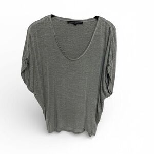 White House Black Market deep V sleeveless dolman style loose fit T gray Size XS